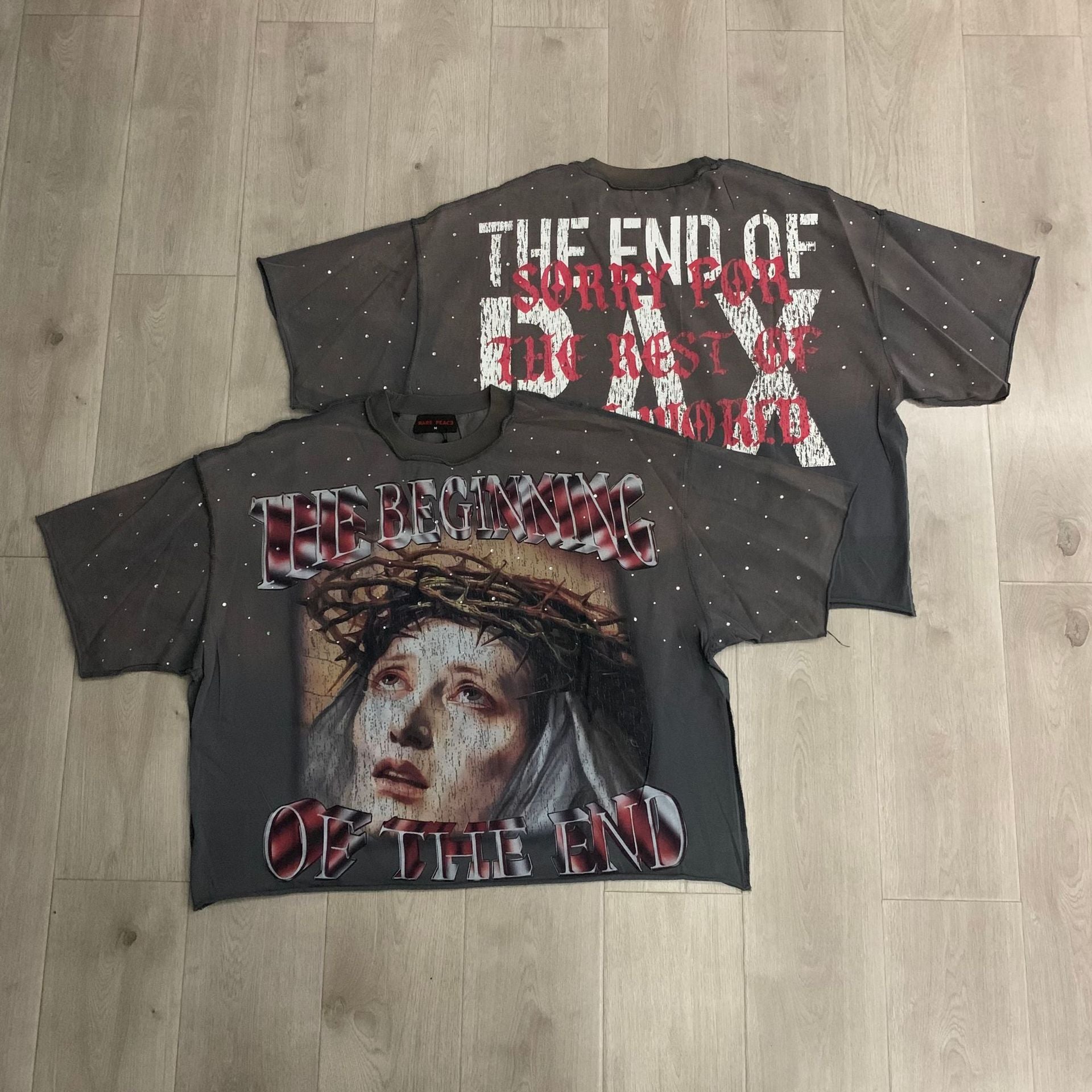 RARE PEACE Boxy Rhinestone T-Shirt Collection