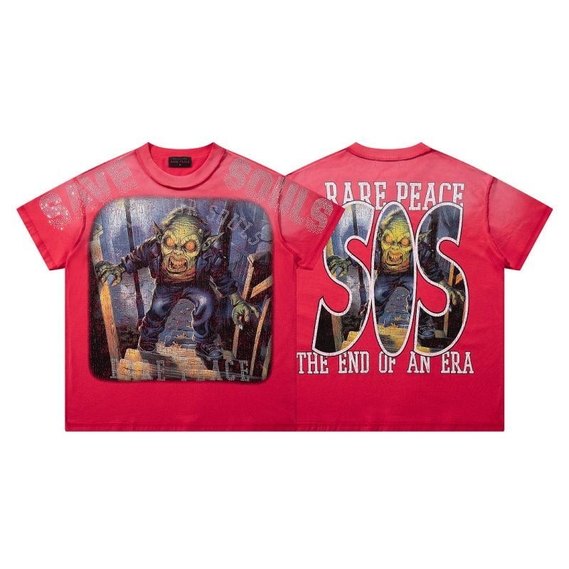 RARE PEACE Boxy Rhinestone T-Shirt Collection