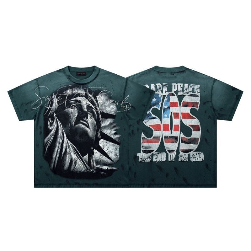 RARE PEACE Boxy Rhinestone T-Shirt Collection