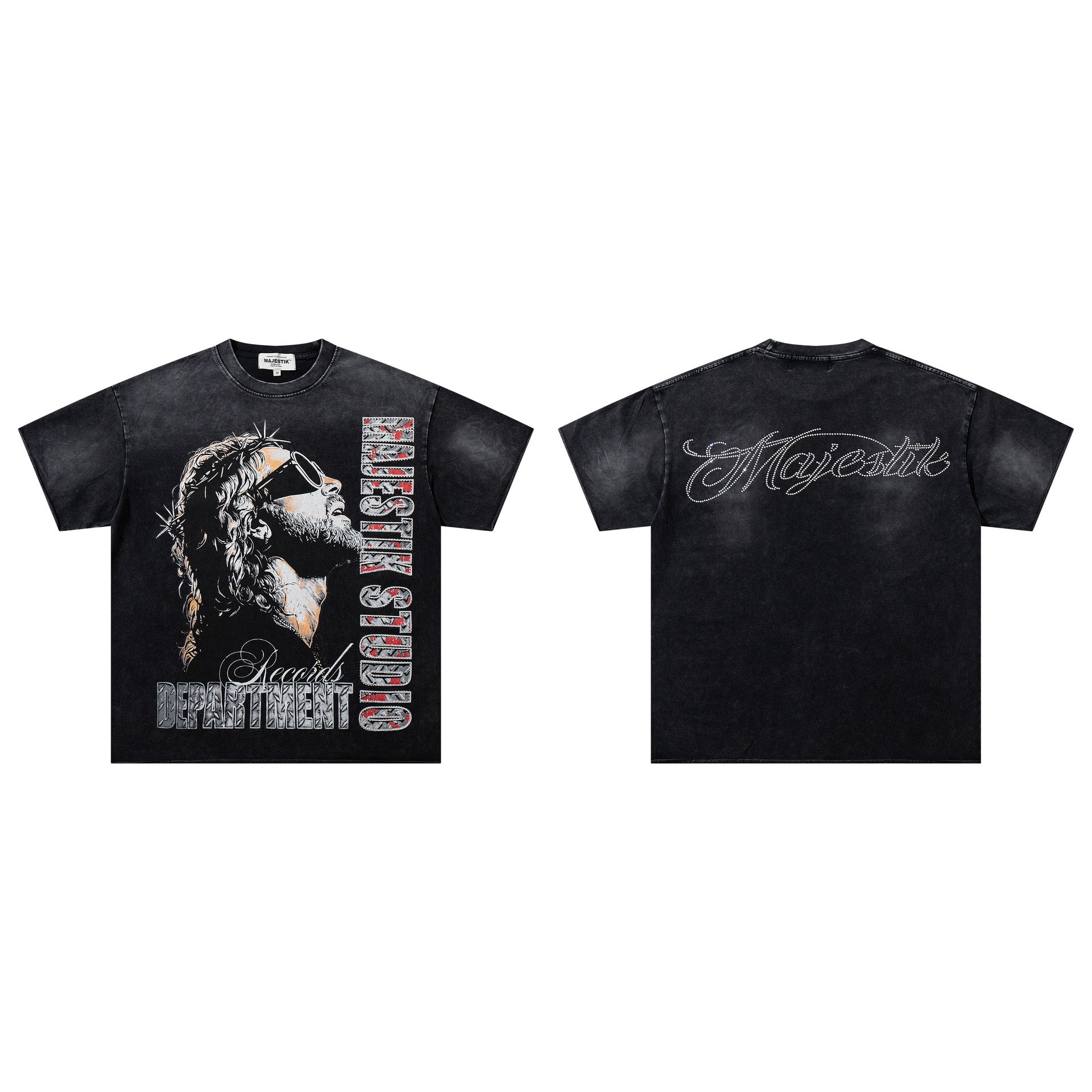 MAJESTIK Washed Rhinestone T-Shirt Collection