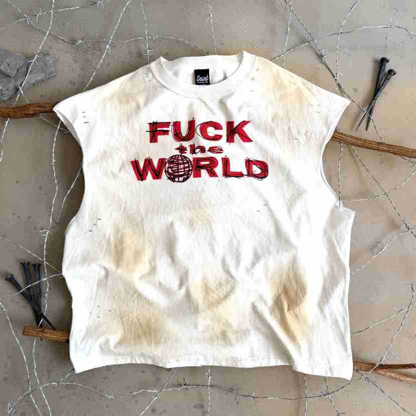 RRR & SAINT Washed Graphic Sleeveless Tee