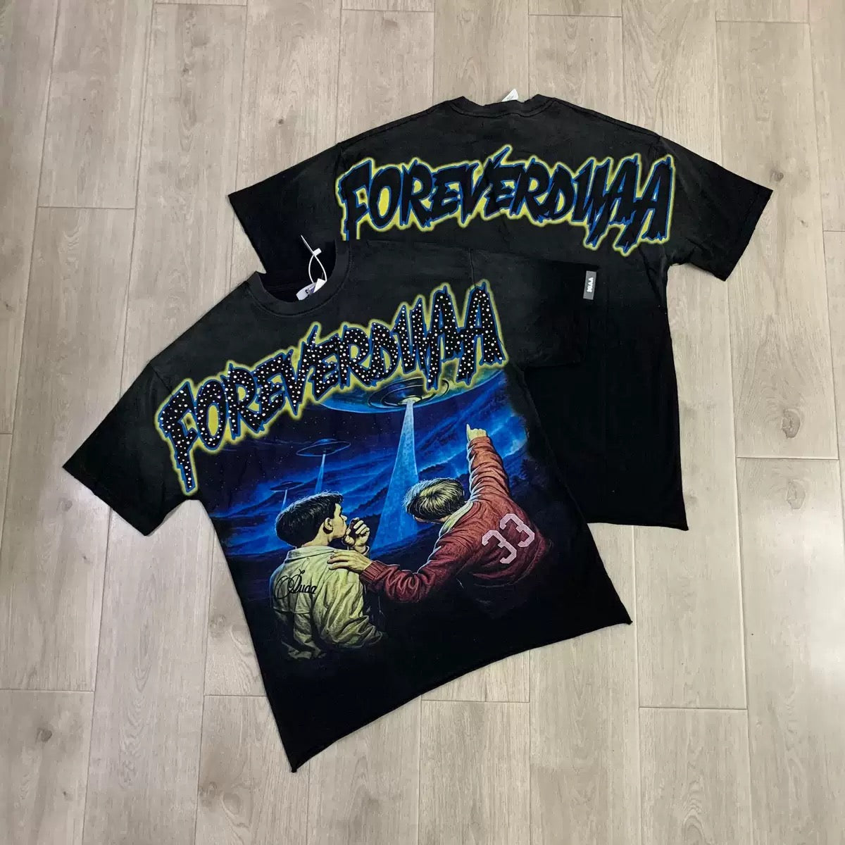 DUAA 2026SS Distressed Rhinestone Tee