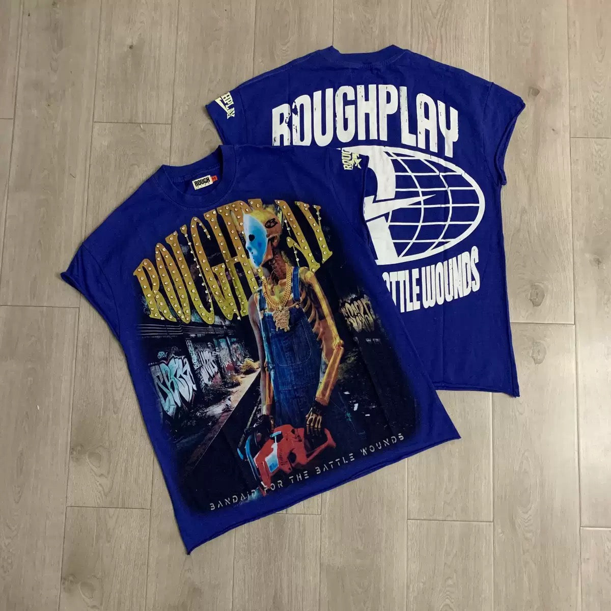 RoughPlay Distressed Rhinestone Tank Top