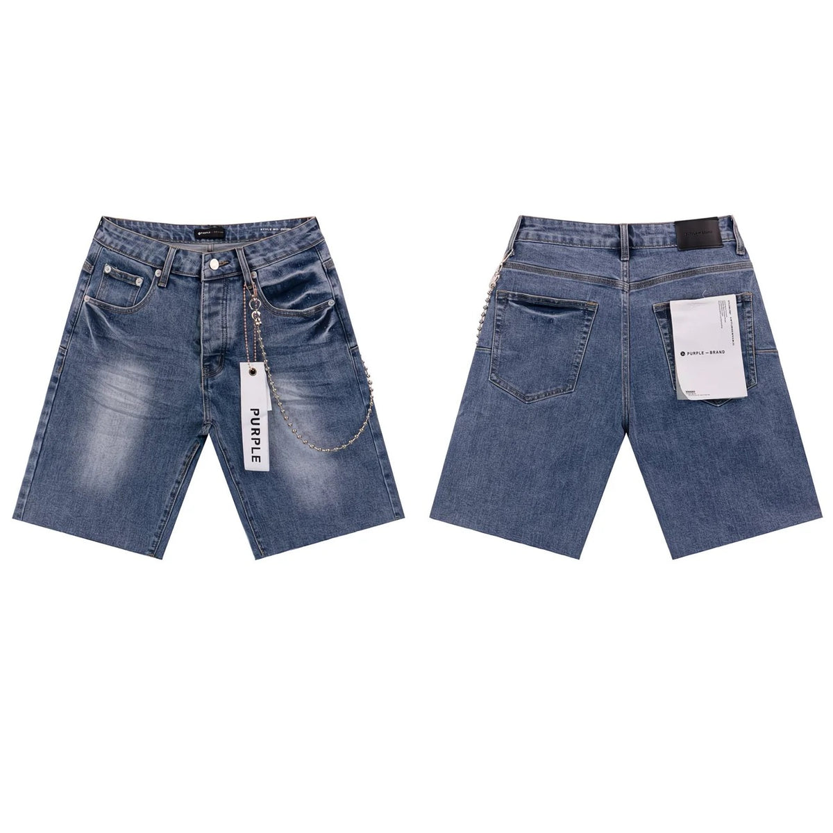 PURPLE BRAND Rhinestone Denim Shorts