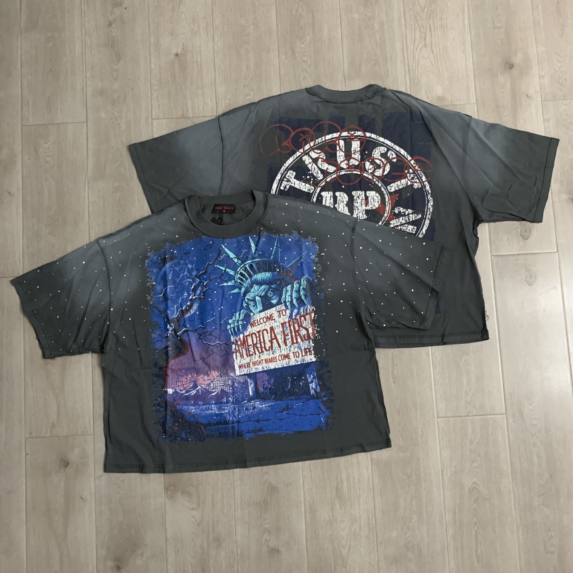 RARE PEACE Boxy Rhinestone T-Shirt Collection