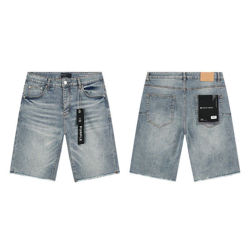 PURPLE BRAND Rhinestone Denim Shorts