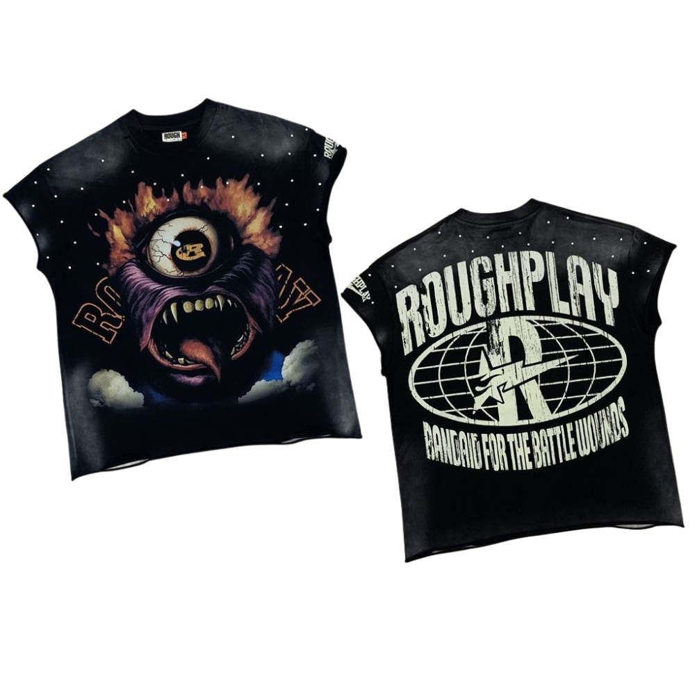 RoughPlay Distressed Rhinestone Tank Top