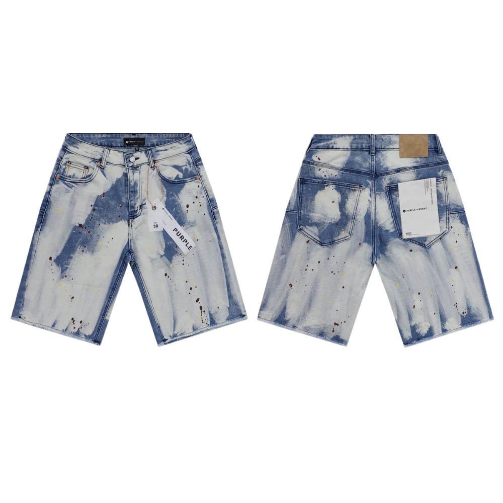 PURPLE BRAND Rhinestone Denim Shorts