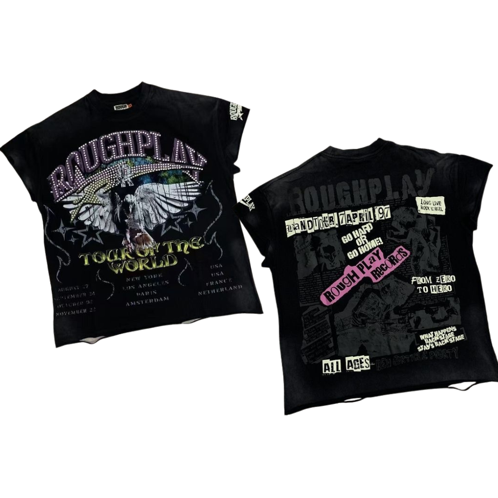 RoughPlay Distressed Rhinestone Tank Top