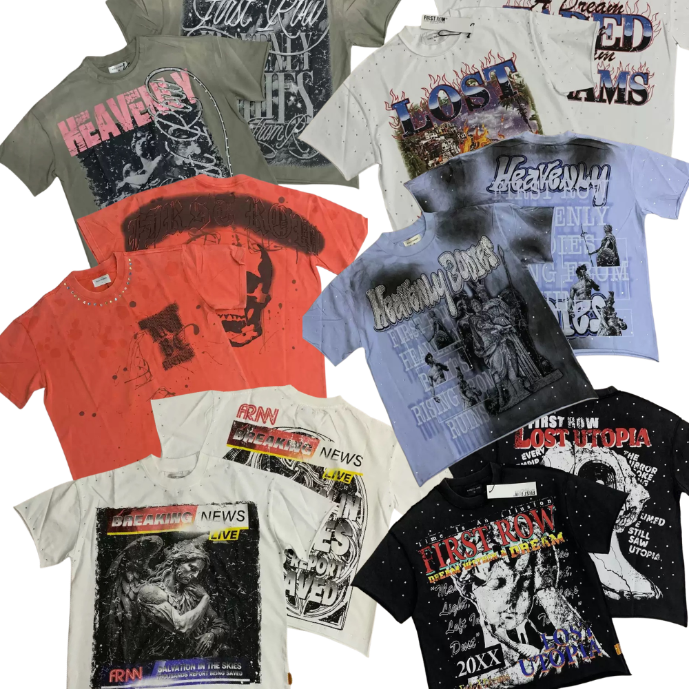 FIRSTROW Washed Rhinestone T-Shirt Collection