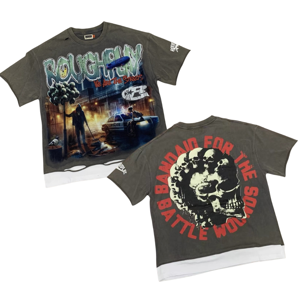 RoughPlay Rhinestone Streetwear T-Shirt